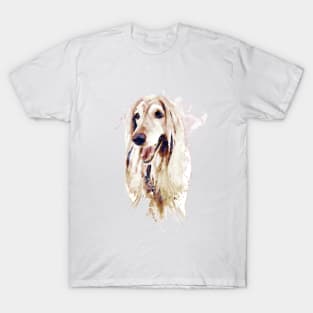 Watercolor Portrait - Afghan Hound Dog T-Shirt